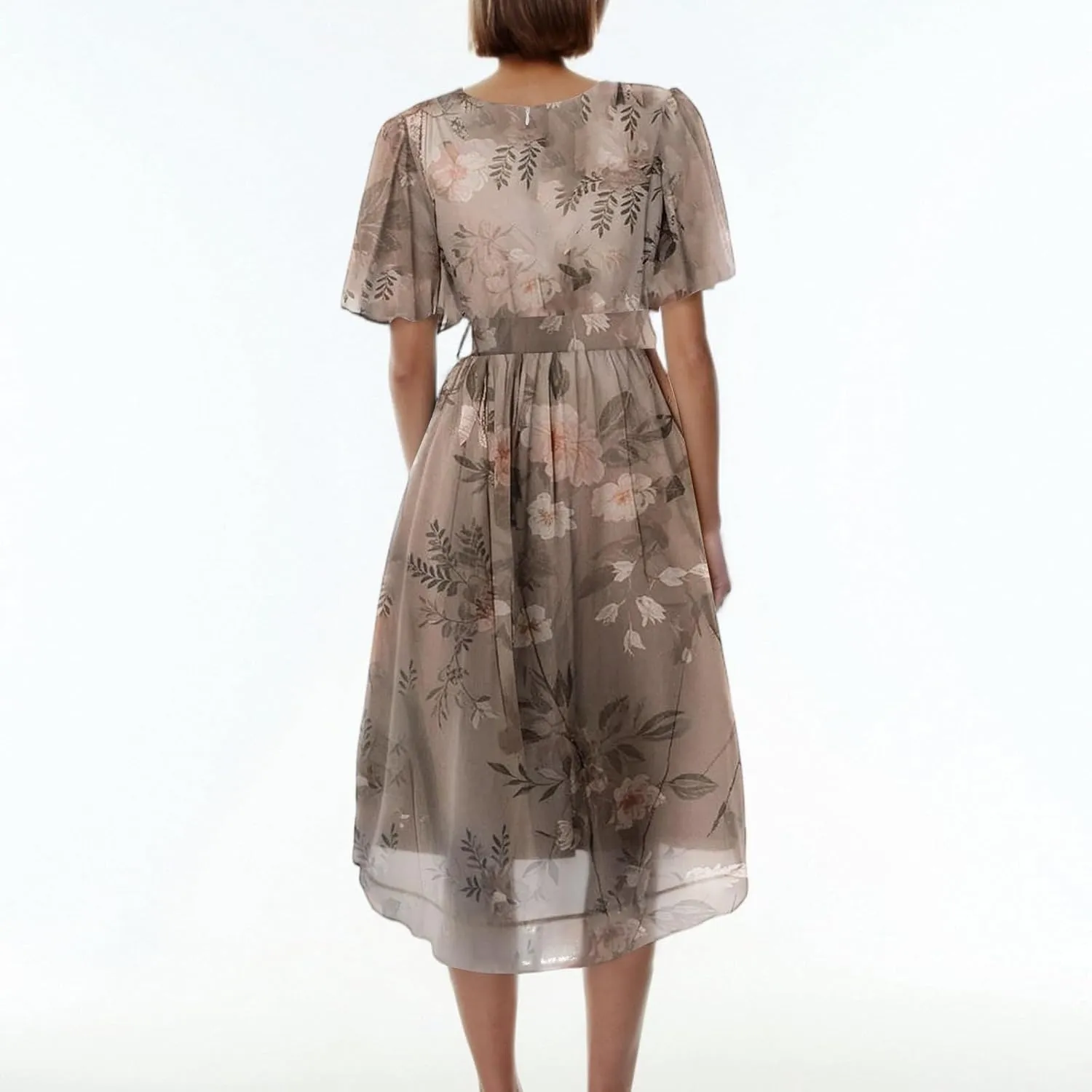 Womens Boho Floral Printed Chiffon Dresses 2025 Spring Elegant V Neck Belted Summer Wedding Prom Cocktail Midi Dress