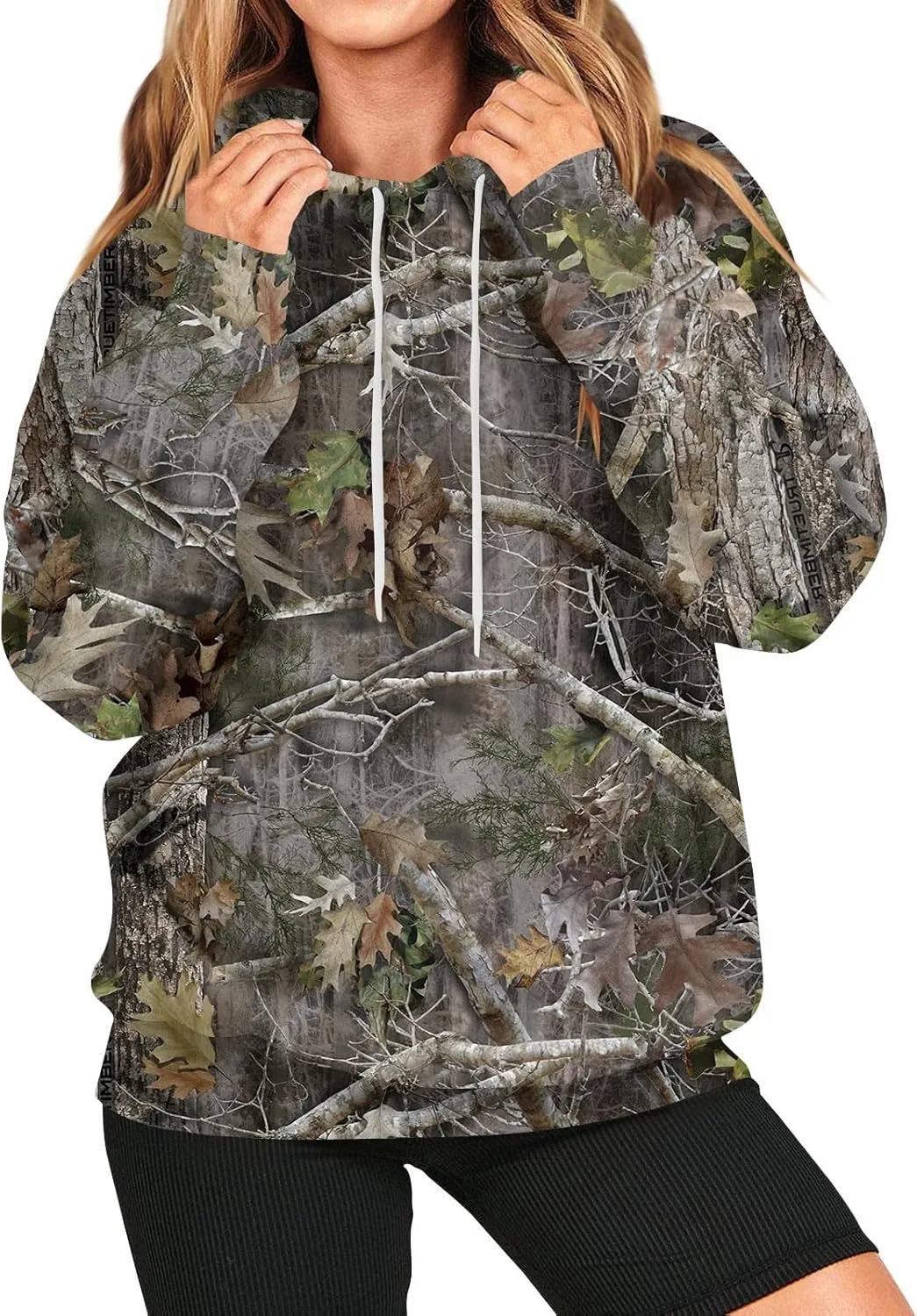 Womens Camo Hoodies Light Camo Hoodie Maple Oversized Hooded Sweatshirt Fleece Pullover Sweatshirts Long Sleeve with Pocket