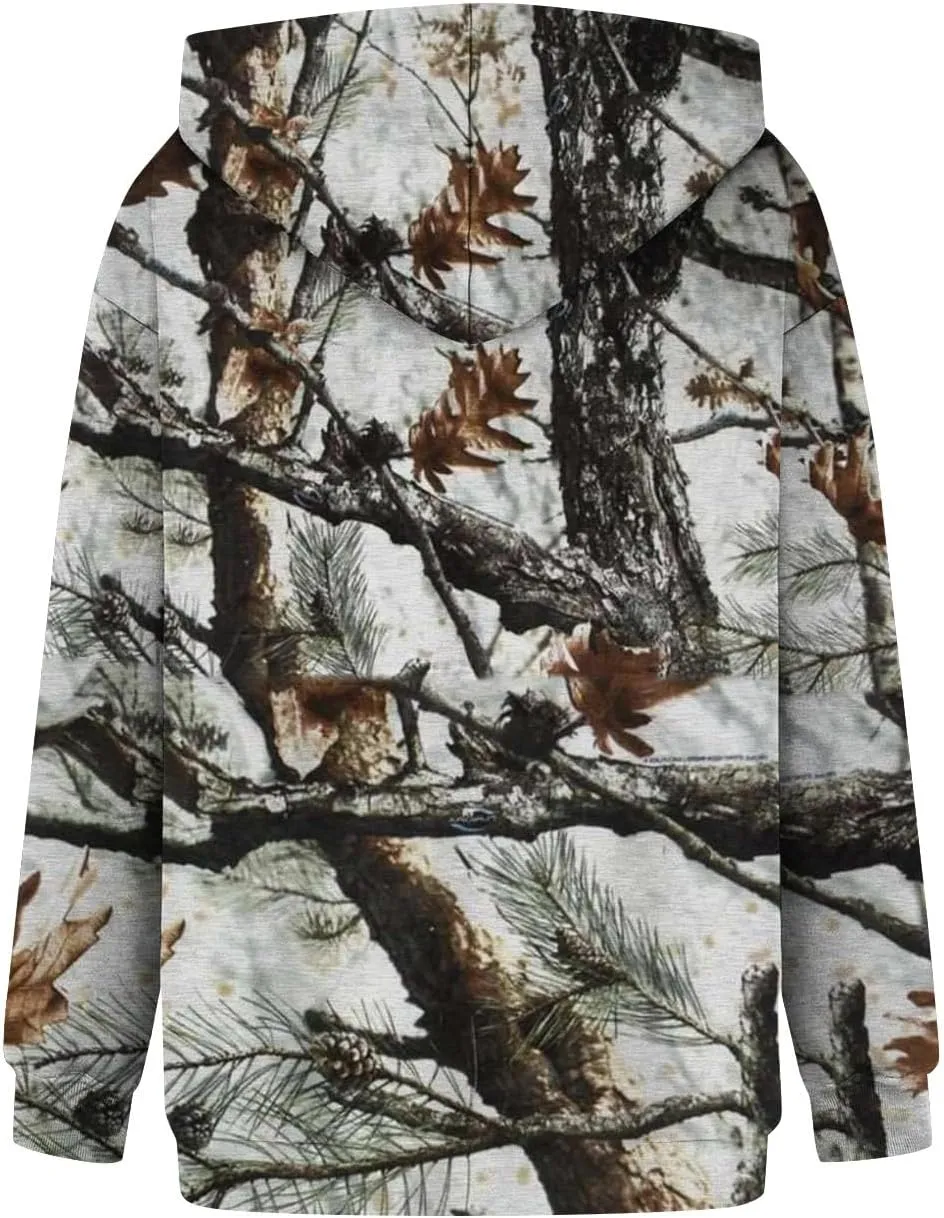 Womens Camo Hoodies Light Camo Hoodie Maple Oversized Hooded Sweatshirt Fleece Pullover Sweatshirts Long Sleeve with Pocket