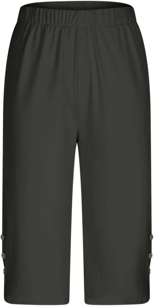 Womens Capris for Summer Dressy Cropped High Waist Yoga Pants Comfy Stretchy Leggings Workout Compression Pants