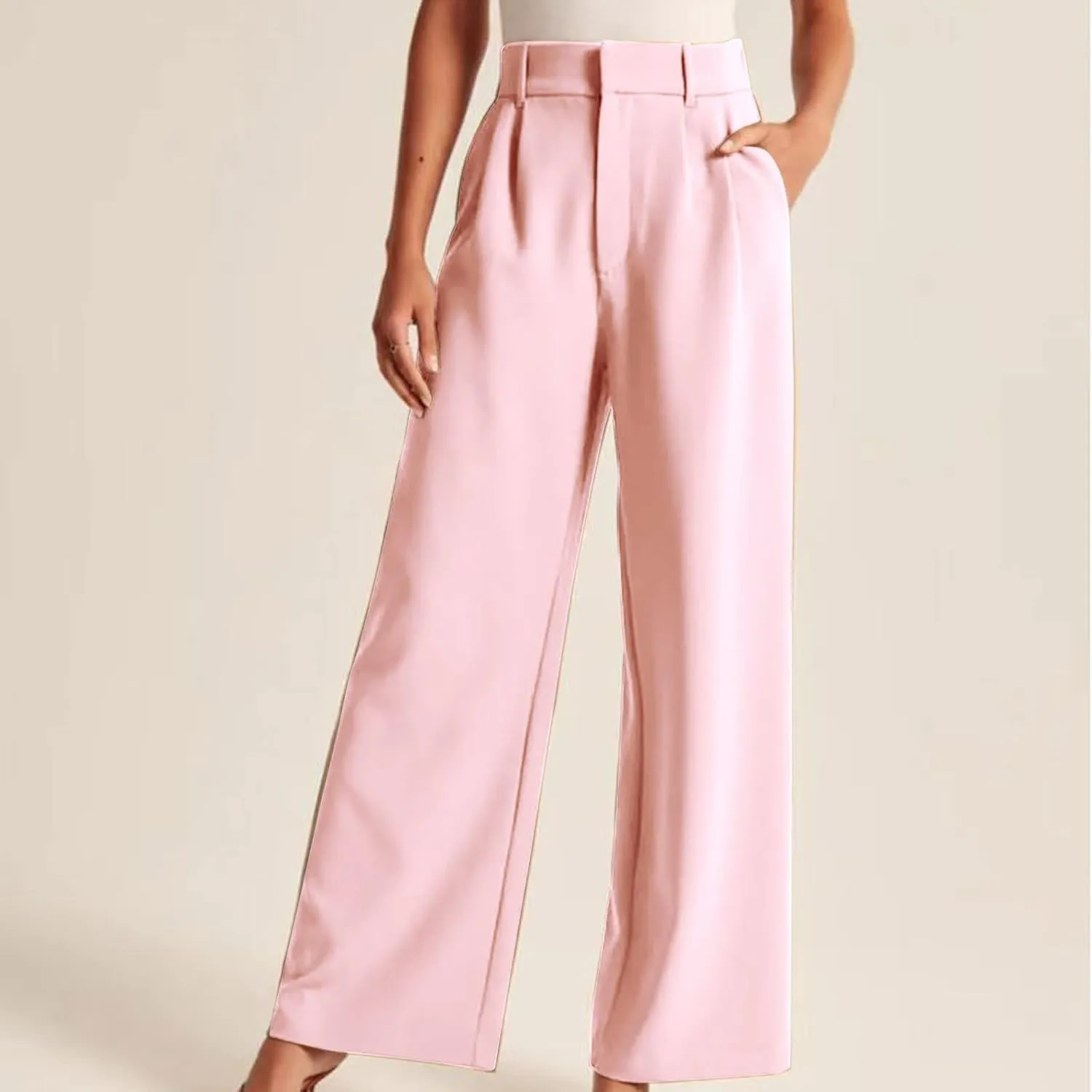 Women's Fall Fashion 2024 Wide Leg Pants Work Business Casual Trousers High Waisted Palazzo Trousers Office Flowy Dress Pants