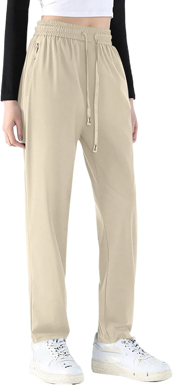 Women's Fashion Athletic Exercise Pants Active Breathable Trousers Cute Elastic Solid Color Outfits