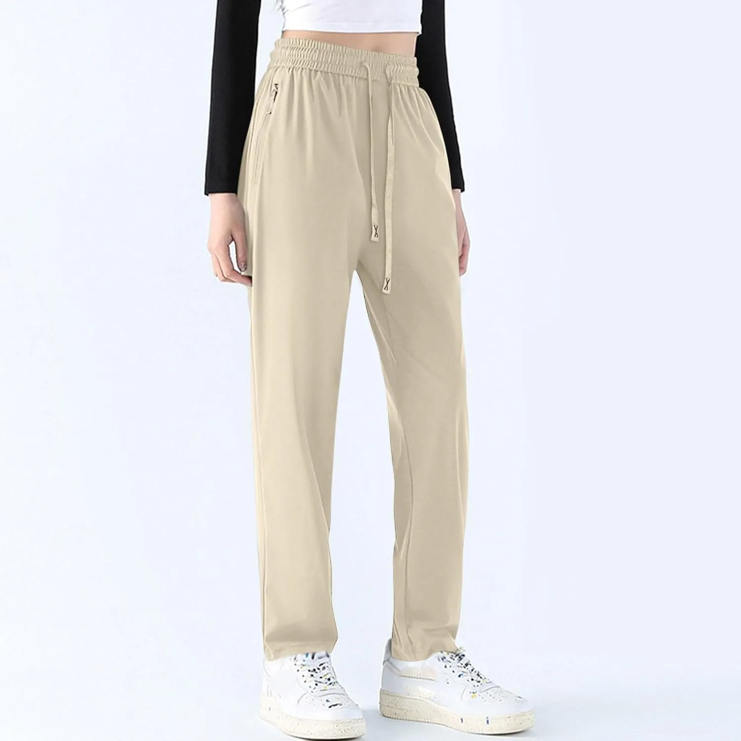 Women's Fashion Athletic Exercise Pants Active Breathable Trousers Cute Elastic Solid Color Outfits