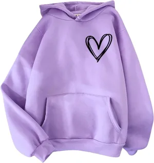 Womens Fashion Hoodies Sweatshirt Blouse Pullover Solid Color Hooded Long Sleeve Shirts Loose Fit Sweatshirt Tops