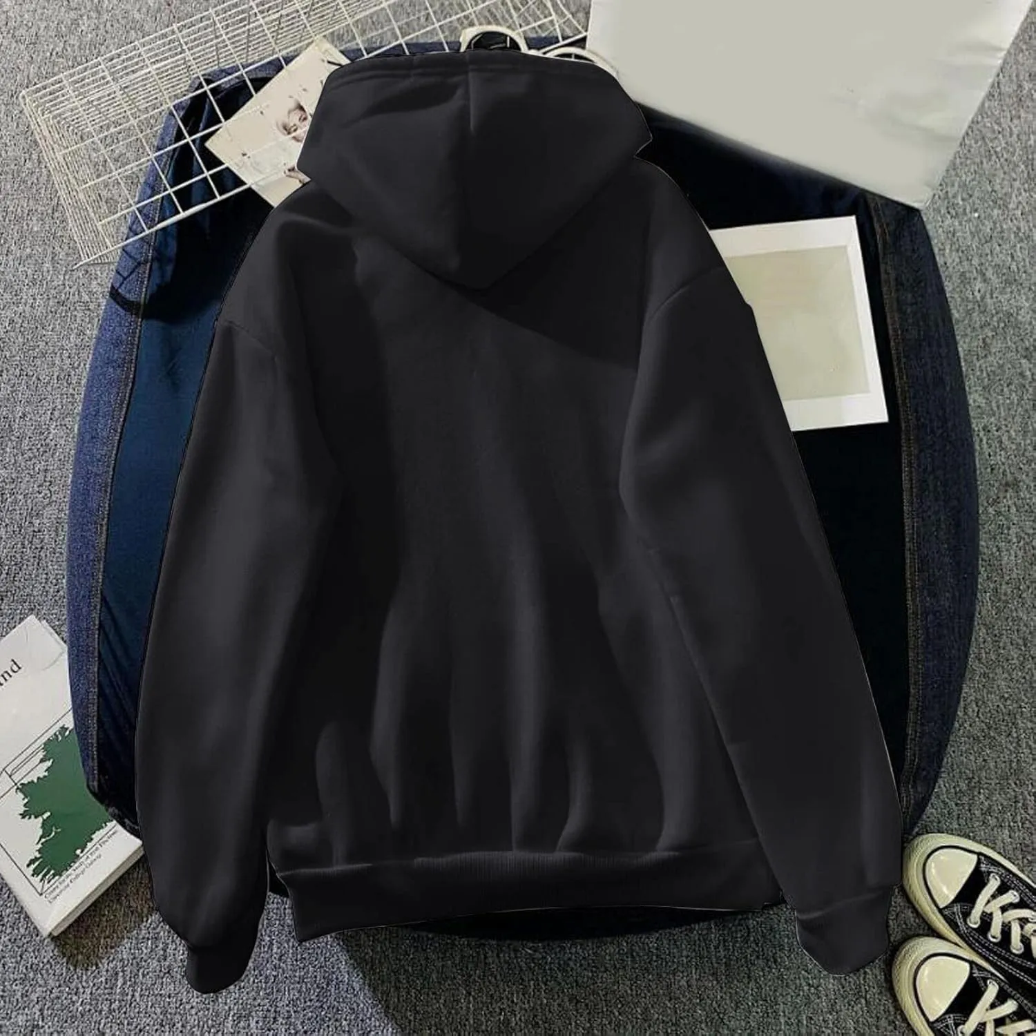 Womens Fashion Hoodies Sweatshirt Blouse Pullover Solid Color Hooded Long Sleeve Shirts Loose Fit Sweatshirt Tops