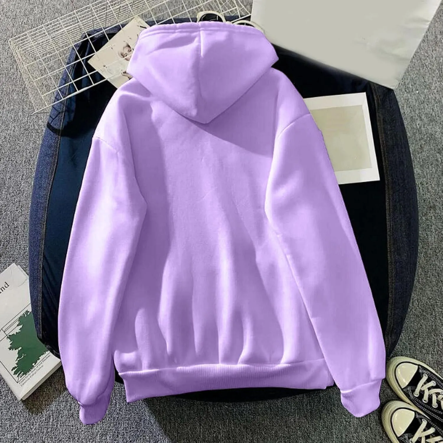Womens Fashion Hoodies Sweatshirt Blouse Pullover Solid Color Hooded Long Sleeve Shirts Loose Fit Sweatshirt Tops