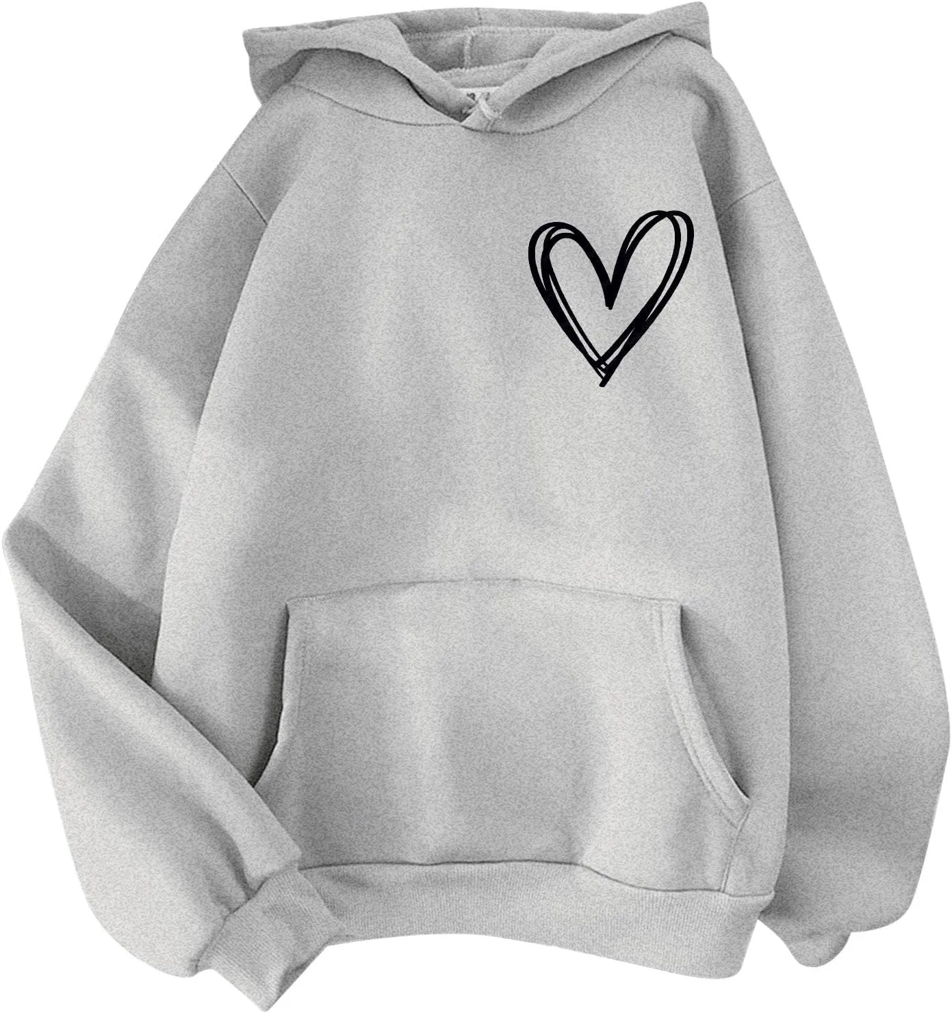 Womens Fashion Hoodies Sweatshirt Blouse Pullover Solid Color Hooded Long Sleeve Shirts Loose Fit Sweatshirt Tops