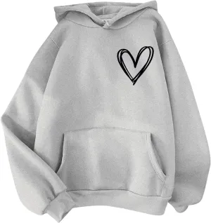 Womens Fashion Hoodies Sweatshirt Blouse Pullover Solid Color Hooded Long Sleeve Shirts Loose Fit Sweatshirt Tops