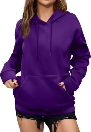 Womens Fashion Solid Color Long Sleeve Baggy Cute Oversized Hoodies 2024 Casual Y2K Pullover Sweatshirts Fall Oufits