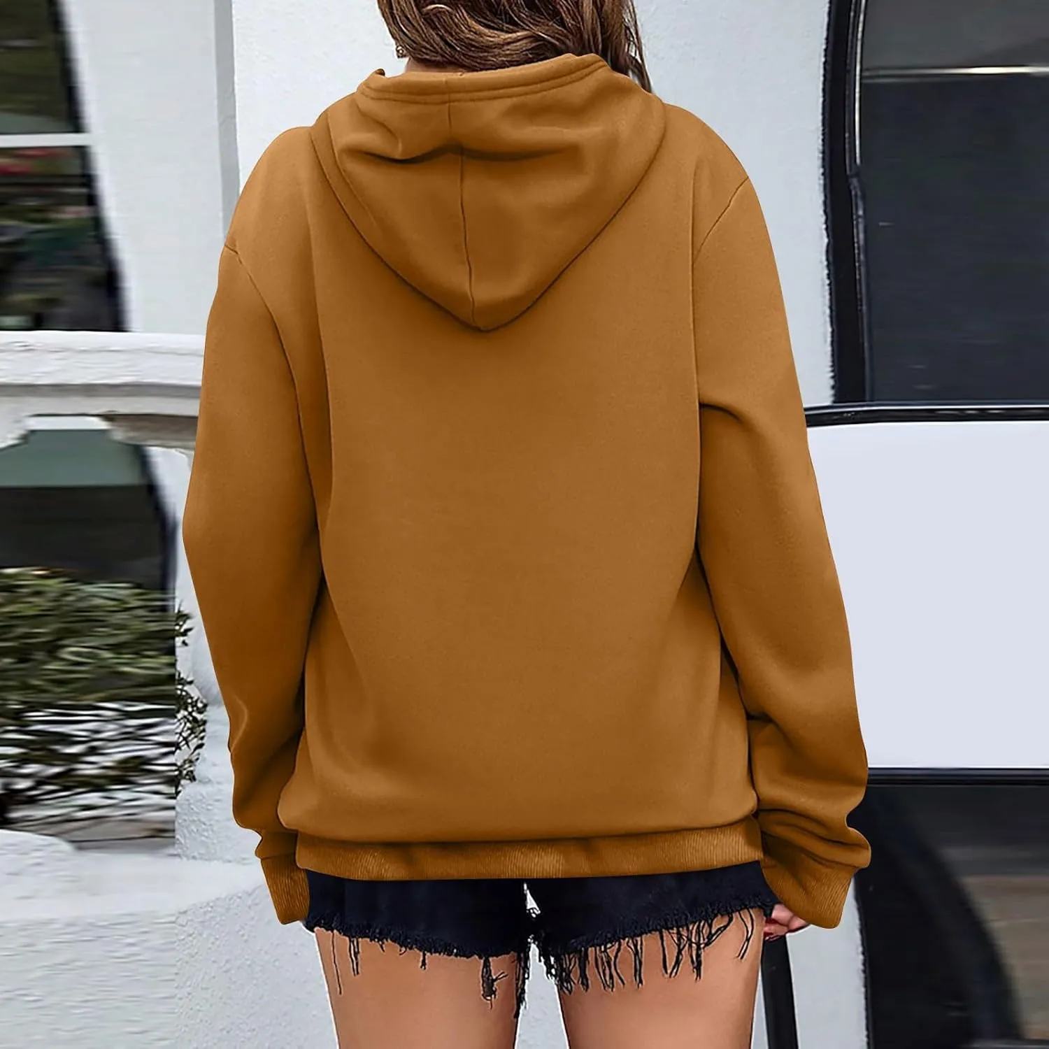 Womens Fashion Solid Color Long Sleeve Baggy Cute Oversized Hoodies 2024 Casual Y2K Pullover Sweatshirts Fall Oufits