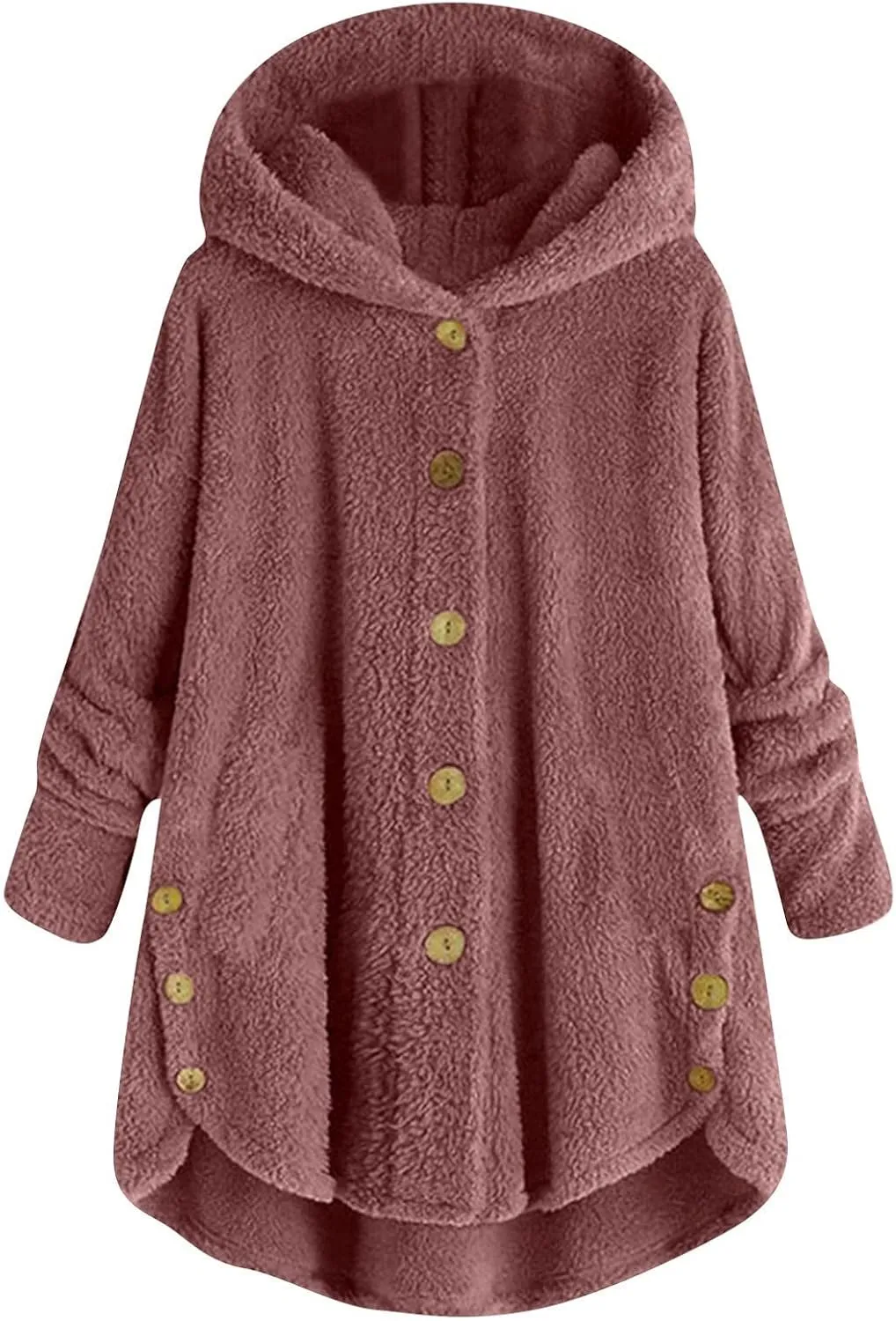 Womens Fleece Sherpa Hoodie Winter Warm Fuzzy Jacket Coats Outerwear with Pocket OverSize Pullover Hoodies