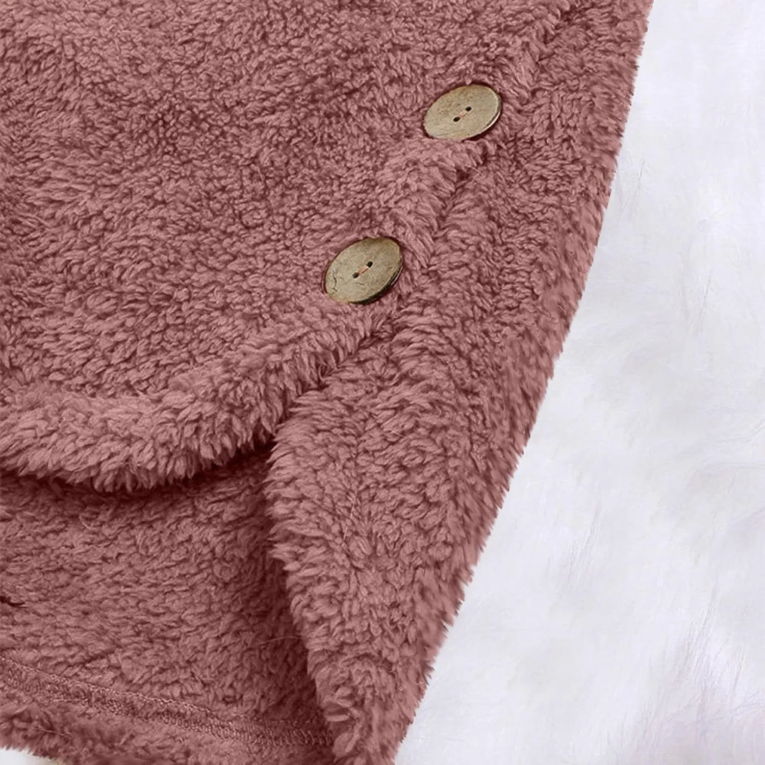 Womens Fleece Sherpa Hoodie Winter Warm Fuzzy Jacket Coats Outerwear with Pocket OverSize Pullover Hoodies