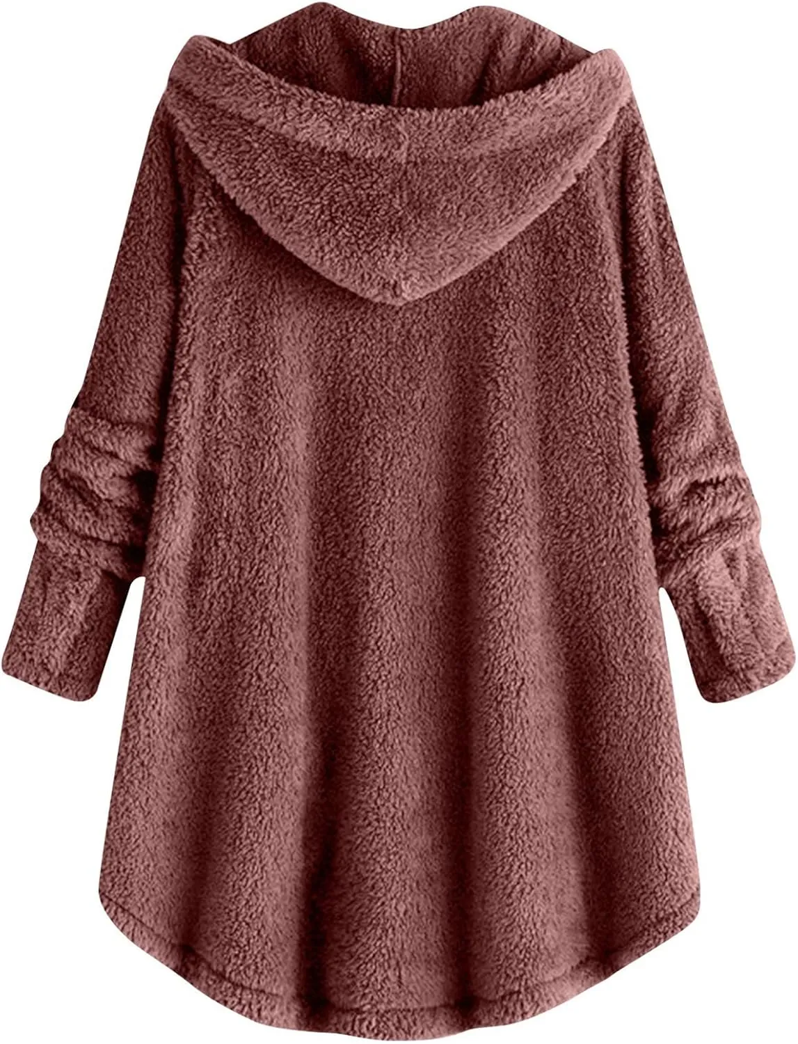 Womens Fleece Sherpa Hoodie Winter Warm Fuzzy Jacket Coats Outerwear with Pocket OverSize Pullover Hoodies