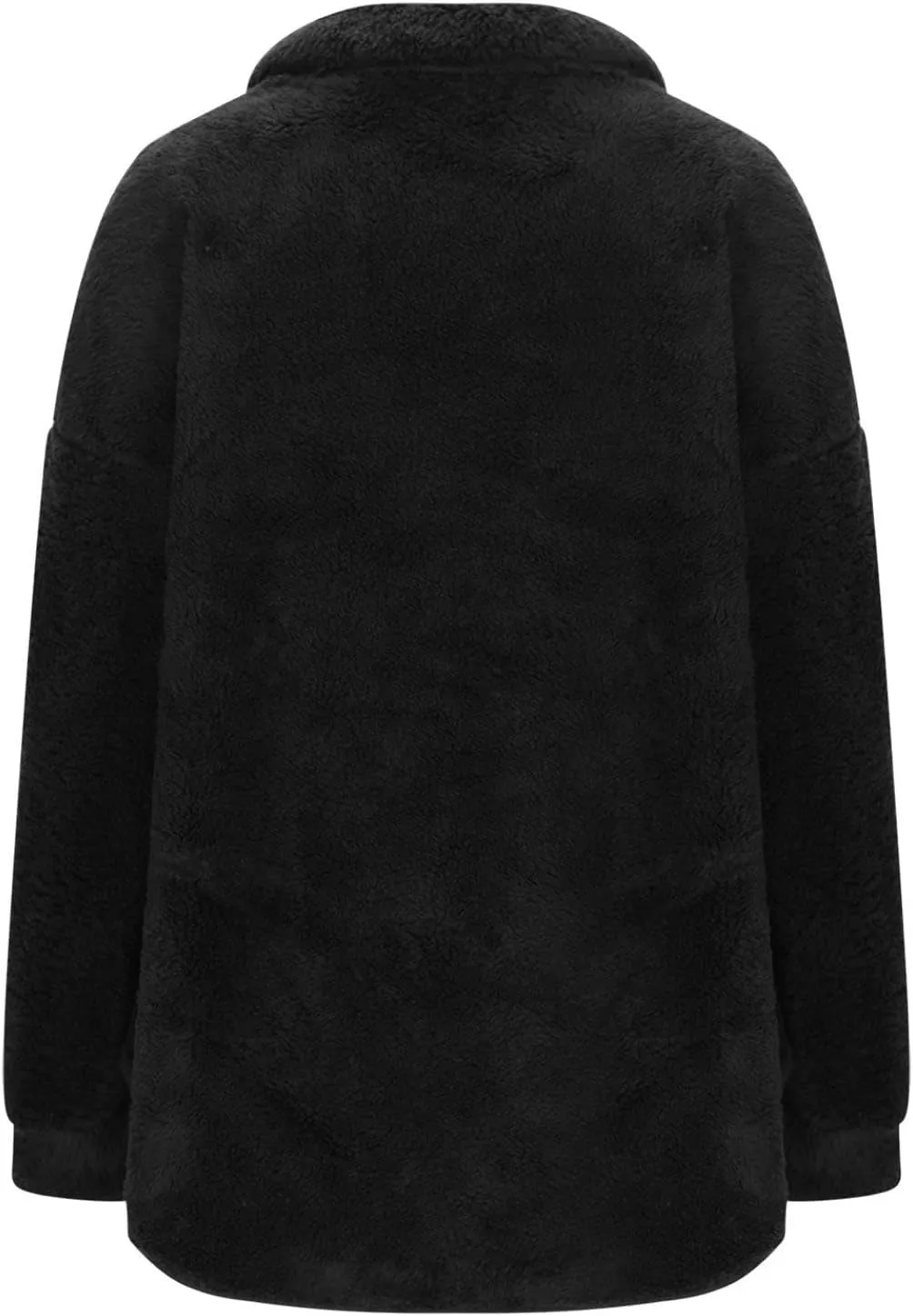 Womens Fleece Sweatshirt Half Zip Up Oversized Long Sleeve Sherpa Pullover Winter Warm Comfy Solid Color Fuzzy Tops