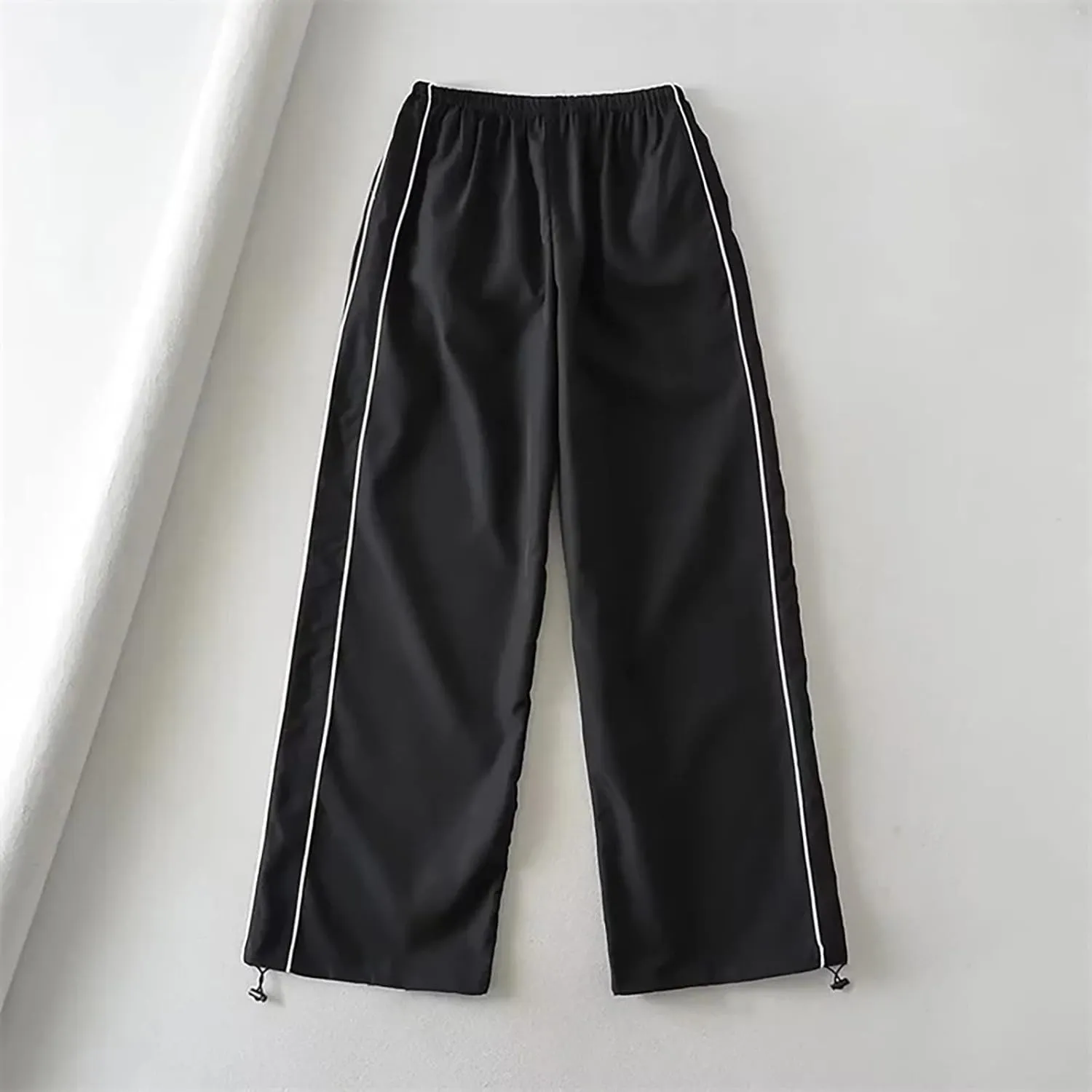 Women's Flowy Wide Leg Pants Winter Cozy Beach Thermal with Pockets Barrel Pants High Waisted