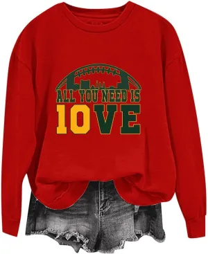 Womens Football Sweatshirt with Bows Game Day Sweatshirt Women Pullover Crewneck Football Season Long Sleeve Tops