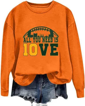 Womens Football Sweatshirt with Bows Game Day Sweatshirt Women Pullover Crewneck Football Season Long Sleeve Tops