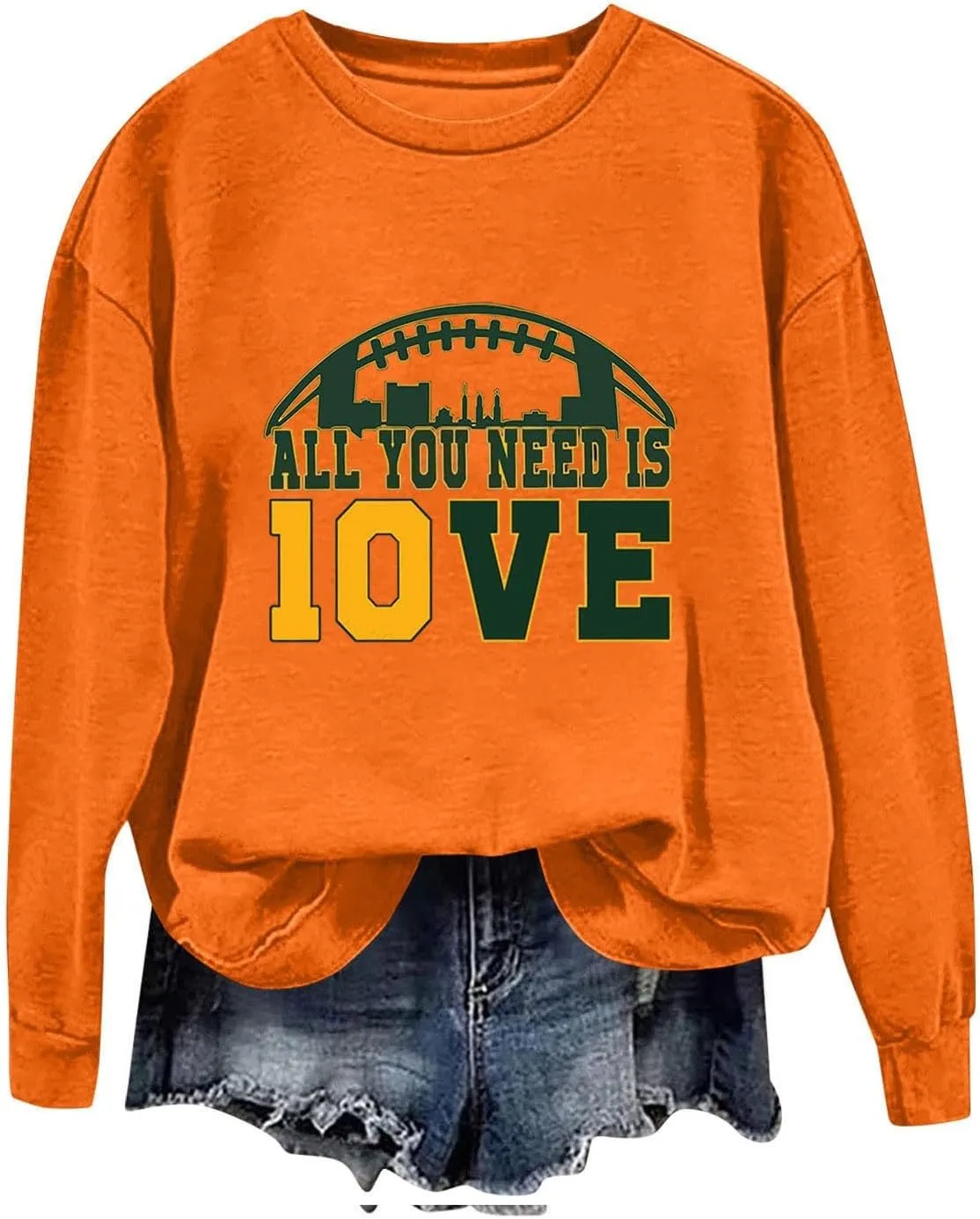 Womens Football Sweatshirt with Bows Game Day Sweatshirt Women Pullover Crewneck Football Season Long Sleeve Tops
