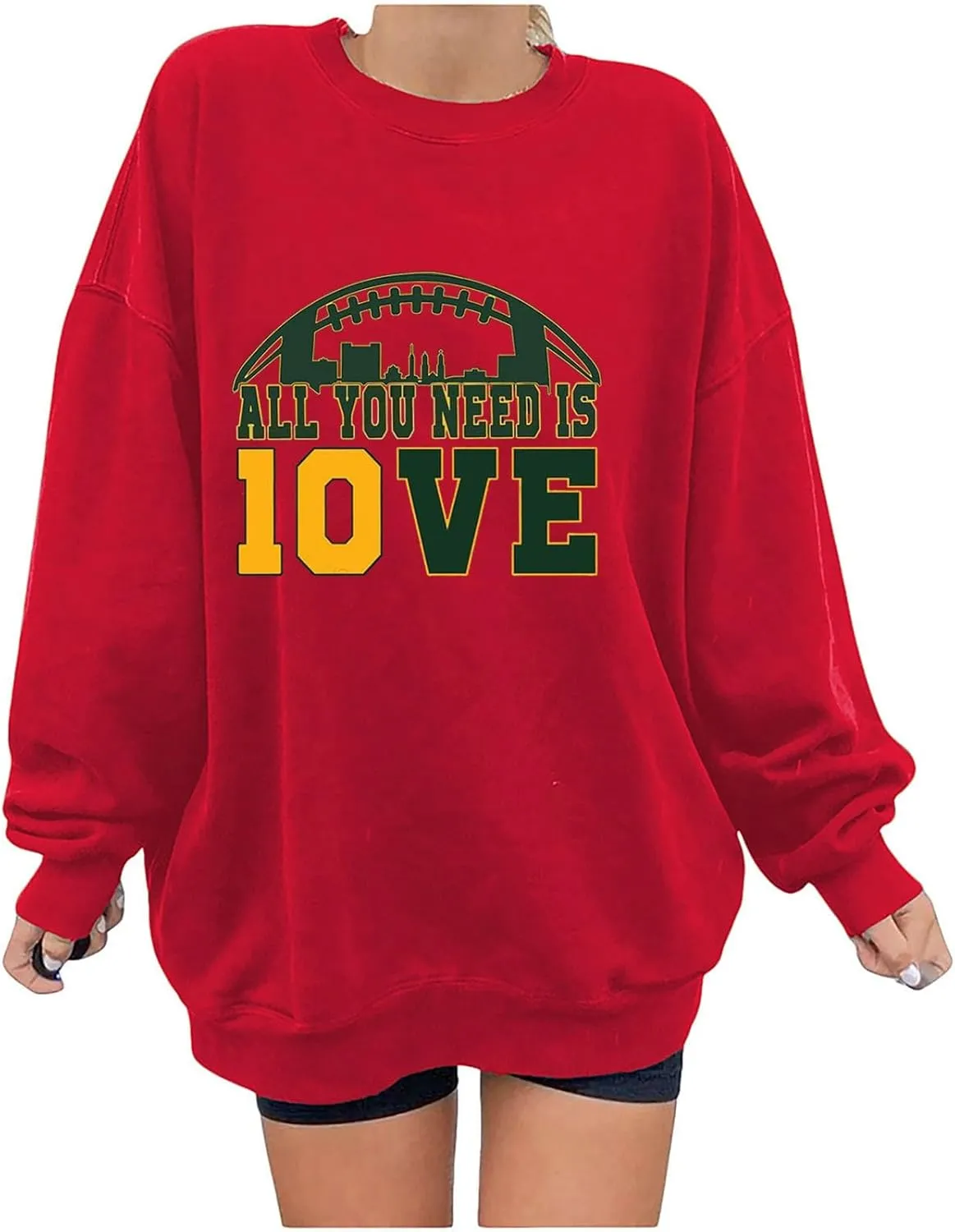 Womens Football Sweatshirt with Bows Game Day Sweatshirt Women Pullover Crewneck Football Season Long Sleeve Tops
