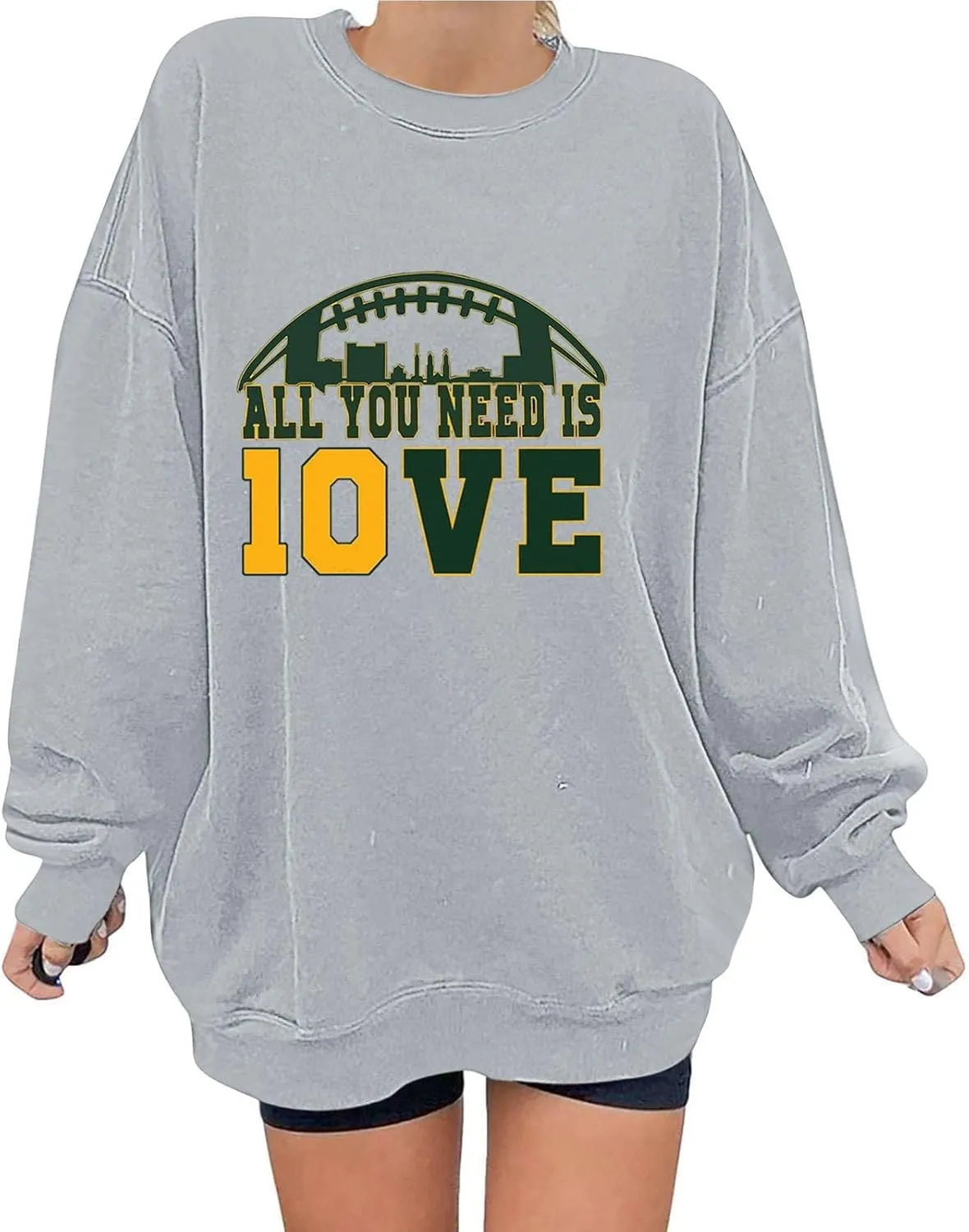 Womens Football Sweatshirt with Bows Game Day Sweatshirt Women Pullover Crewneck Football Season Long Sleeve Tops