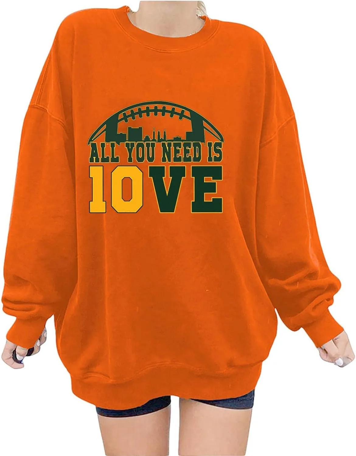 Womens Football Sweatshirt with Bows Game Day Sweatshirt Women Pullover Crewneck Football Season Long Sleeve Tops
