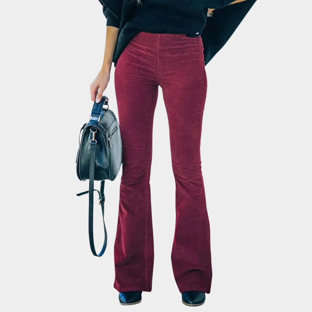 Women's High Waist Flare Pants - Stretch Fit Wide Leg Trousers - Elegant & Stylish - Multiple Colours