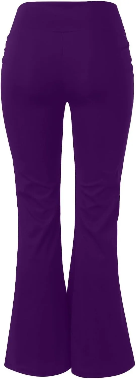 Womens High Waist Pant with Pockets Soft Sport Yoga Flared Leggings Workout Running Trousers Girls Workout Pants