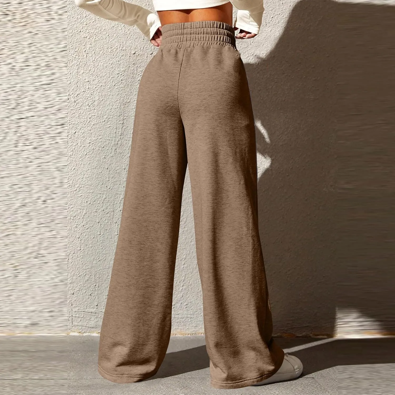 Womens High Waisted Sweatpants Trendy Workout Active Joggers Pants Baggy Lounge Bottoms Drawstring Wide Leg Pants