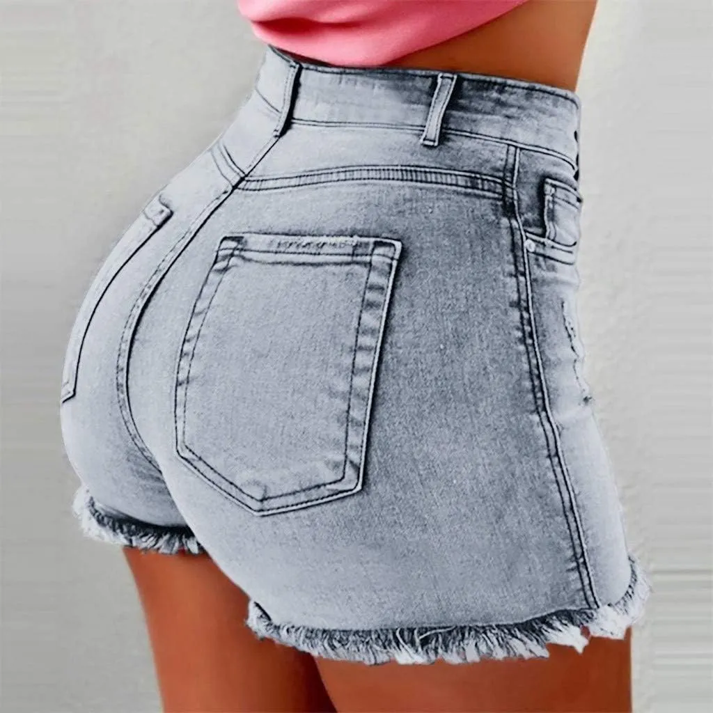 Womens Jeans Trendy 2024 Summer Wash Female Jeans Women Shorts Pockets Short Denim Denim Women's Size 20 Pants for