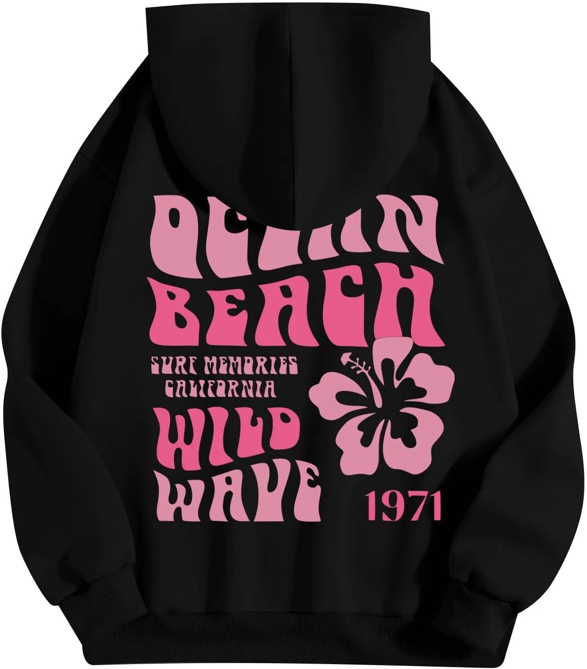 Women's Oversized Full Zip Hoodies Y2K Cute Preppy Graphic Zip Up Sweat Jackets For Teen Girls with Pockets