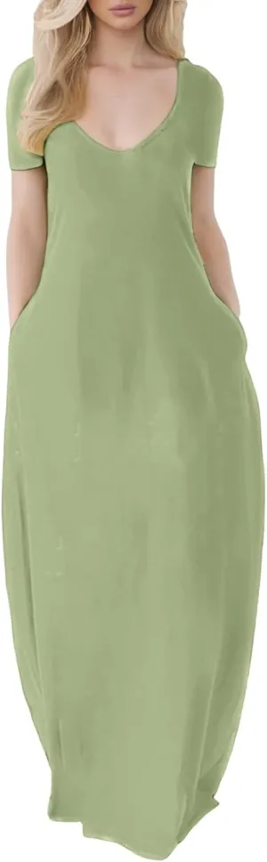 Women's Plus Size Maxi Dresses for Women Summer Short Sleeve Casual 2025 Long Dress Great Dresses for Women Plus