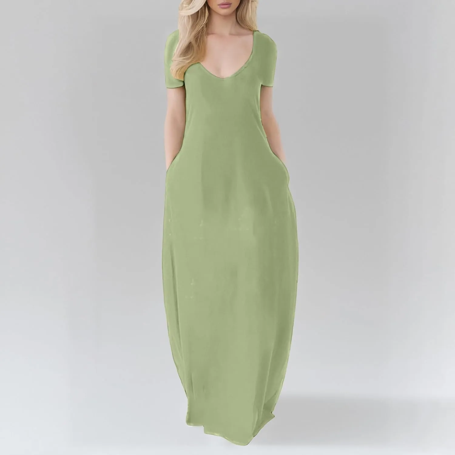 Women's Plus Size Maxi Dresses for Women Summer Short Sleeve Casual 2025 Long Dress Great Dresses for Women Plus