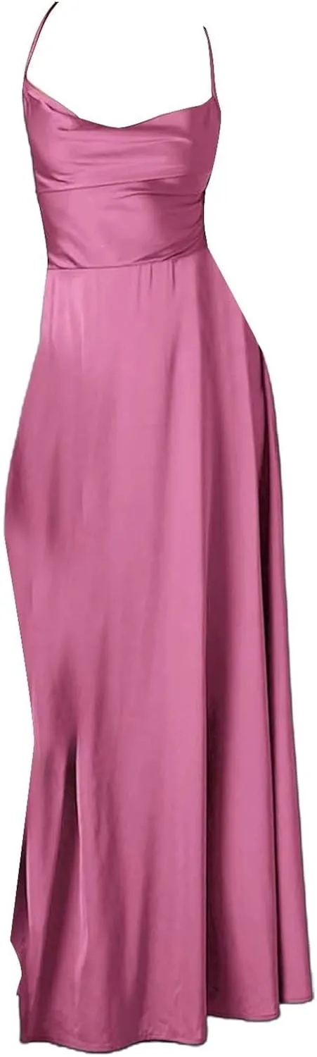 Women's Sexy Lounge Slip Long Dress Elegant Sleeveless Backless Ribbed Bodycon Maxi Dresses Evening Party Slit Long Dresses