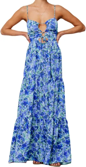 Womens Summer Spaghetti Strap Long Dress Boho Low Cut Floral Dress Backless Flowy Midi Dress, Summer Beach Sundress