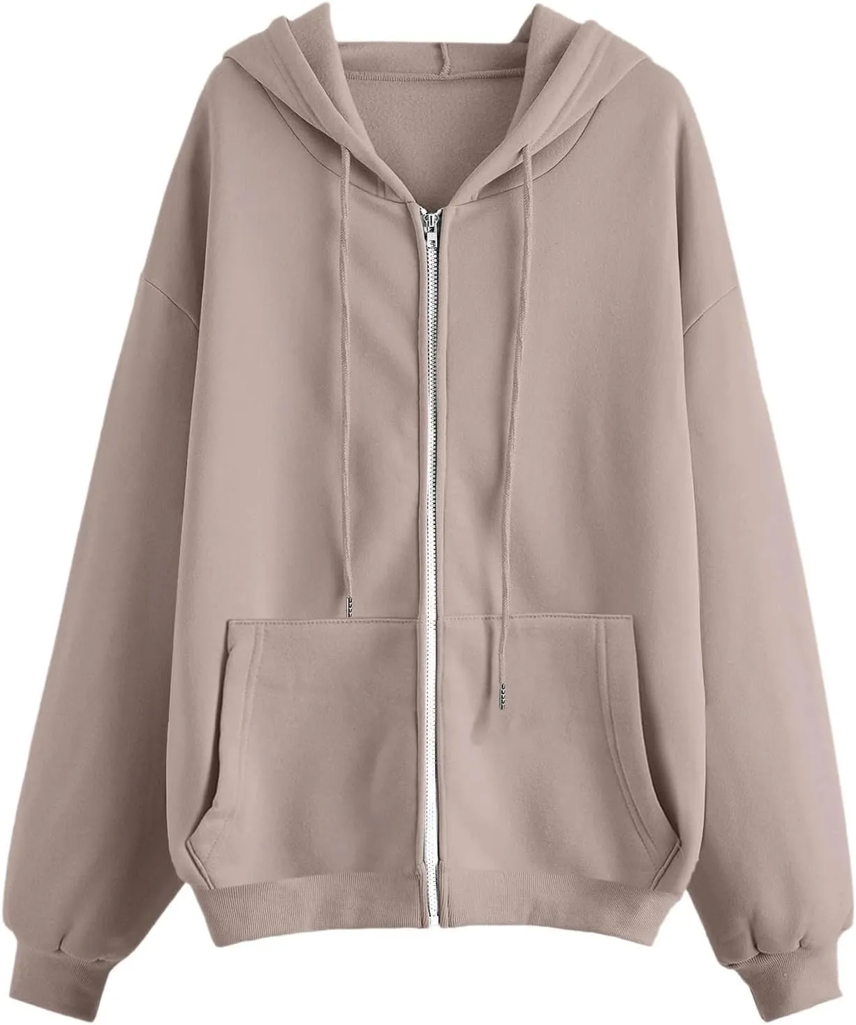 Womens Zip Up Y2k Hoodies Fall Fashion Oversized Long Sleeve Hooded Sweatshirt Casual Lightweight Jackets