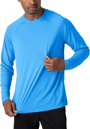 Yiqinyuan Men's T-Shirts Summer Long Sleeve Performance Quick Dry Breathable Hiking T-Shirts