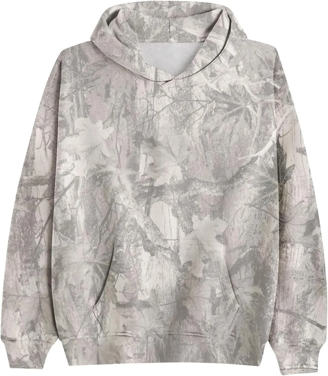 ZWRXW Womens Maple Leaf Print Camo Hoodies Oversized Long Sleeve Hooded Sweatshirt Fall Fashion Pullover Tops with Pocket