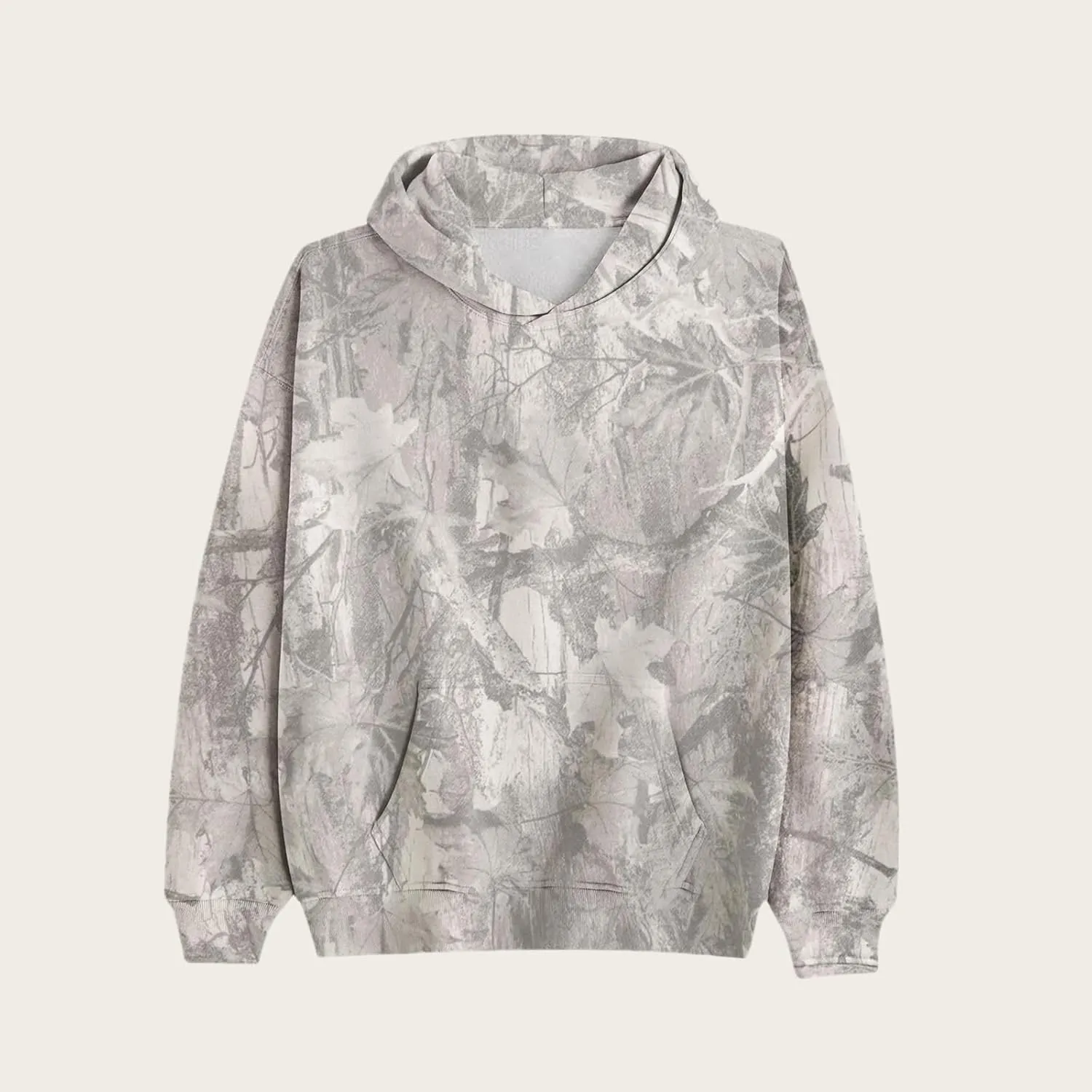 ZWRXW Womens Maple Leaf Print Camo Hoodies Oversized Long Sleeve Hooded Sweatshirt Fall Fashion Pullover Tops with Pocket